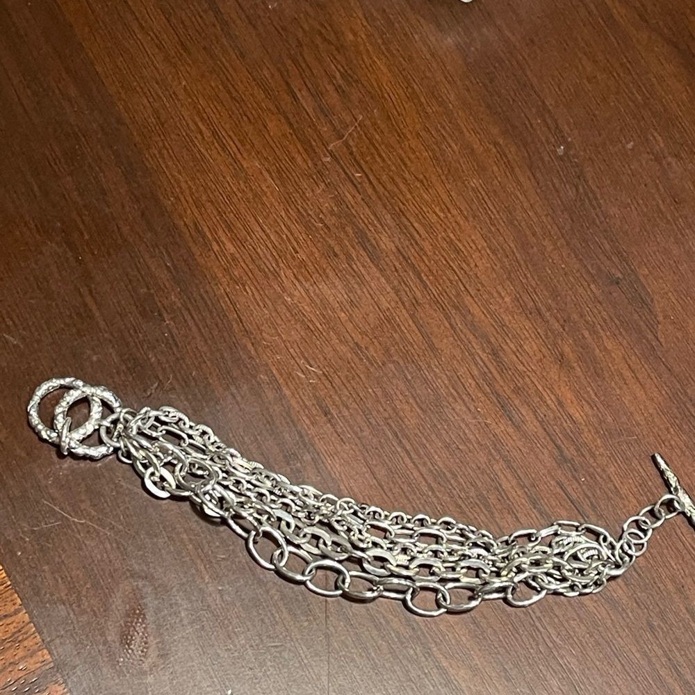 5 Strand Toggle Silver Bracelet - Picture 5 of 5